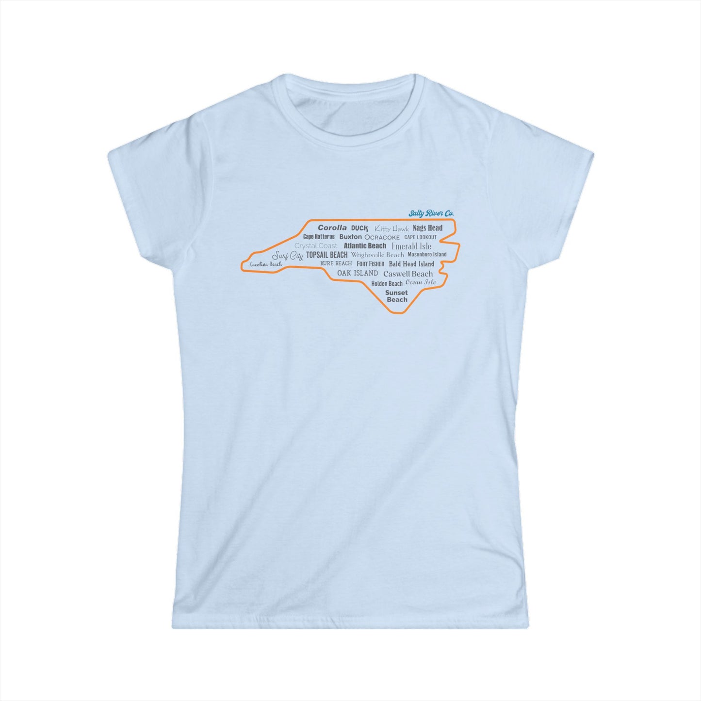 Women's North Carolina Beaches T-Shirt - Front Design