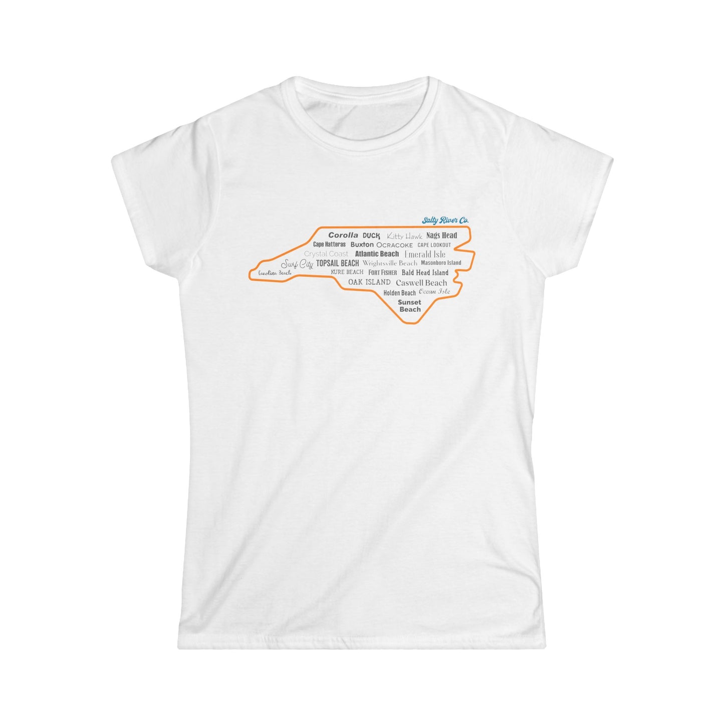 Women's North Carolina Beaches T-Shirt - Front Design