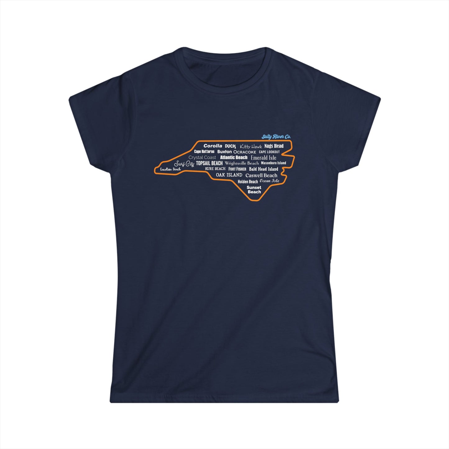 Women's North Carolina Beaches T-Shirt - Front Design