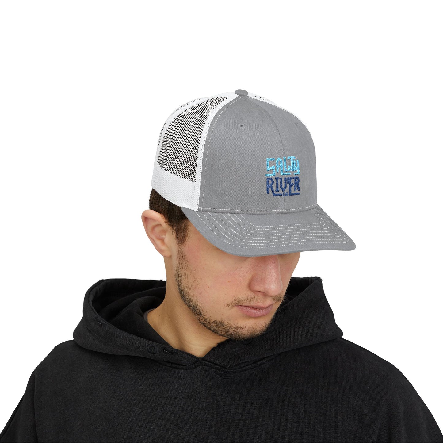 Salty River Embroidered Snapback Trucker Cap